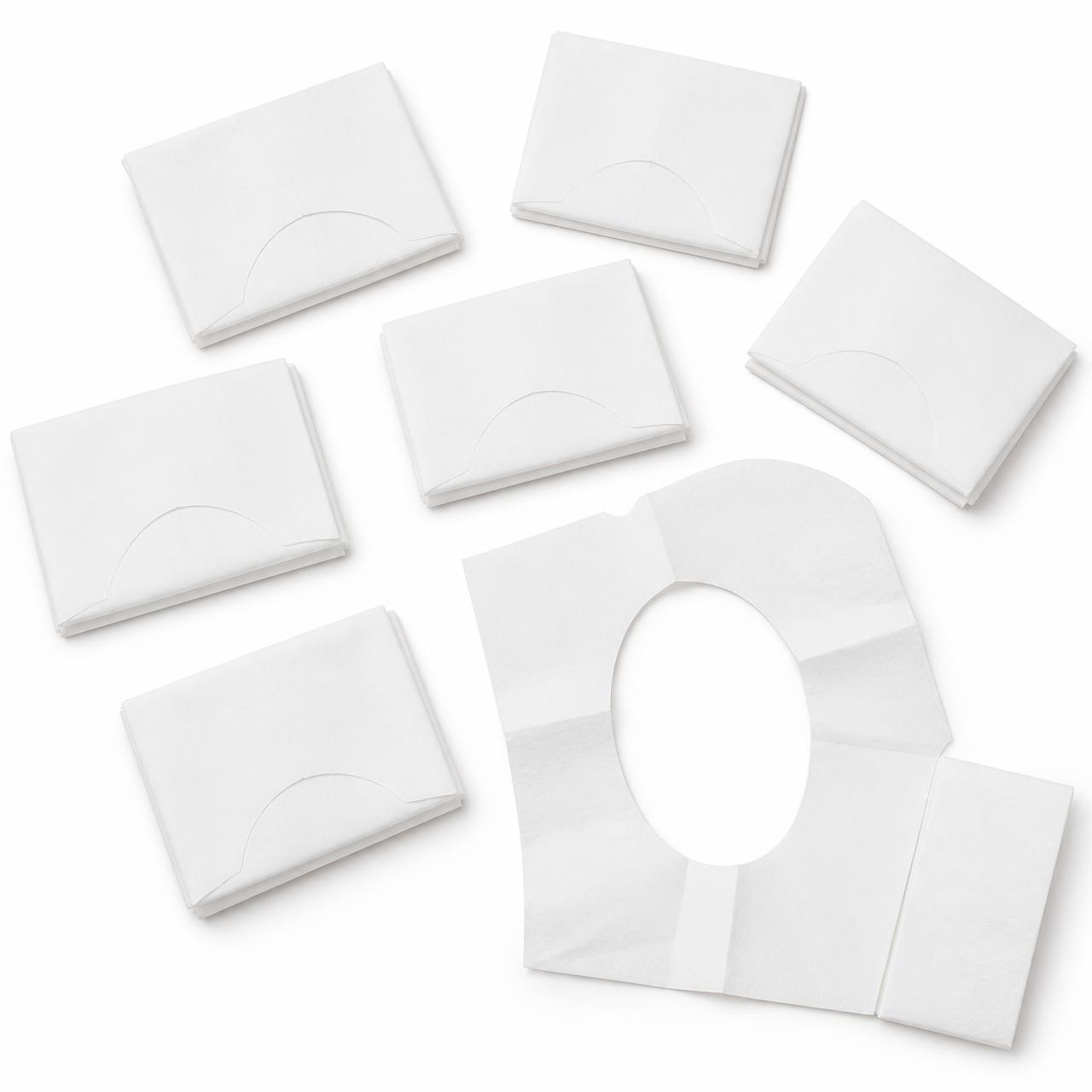 Folded disposable toilet seat covers