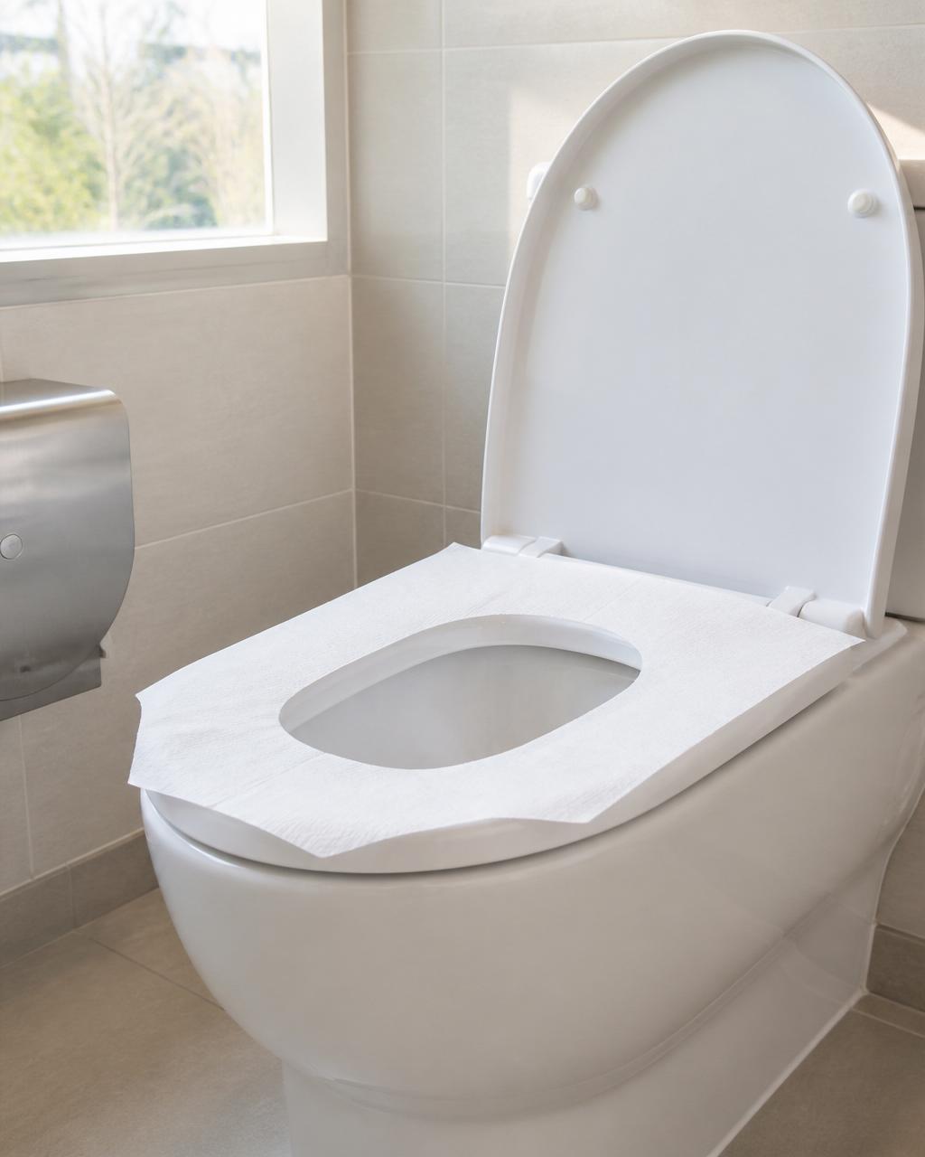 CleanSeat placed on a toilet seat